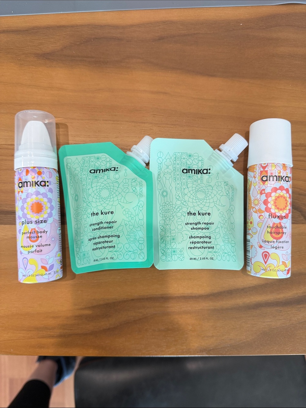 amika The Kure Strength Repair Shampoo & Conditioner Refill Pouches - Mint Green